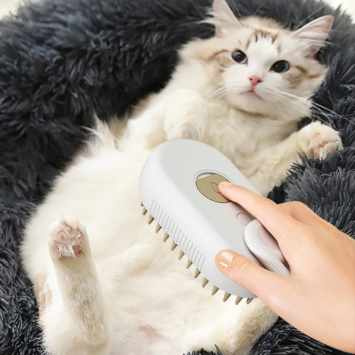 Cat Steam Brush Dog Brush 3 in 1 Electric - Steamy Pet Grooming