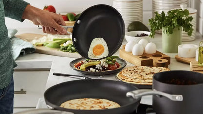 Classic 10-Piece Hard Anodized Cookware Set with No-Boil-Over Inserts