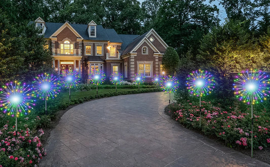 4 Pack Solar Firework string Lights -  Waterproof, 8 Modes w/Remote
