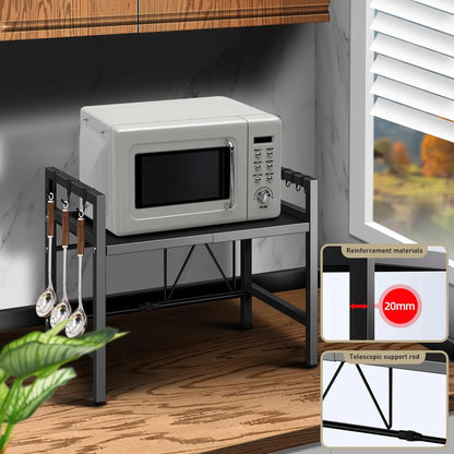 1pc Expandable 42-64cm Microwave Shelf Organizer