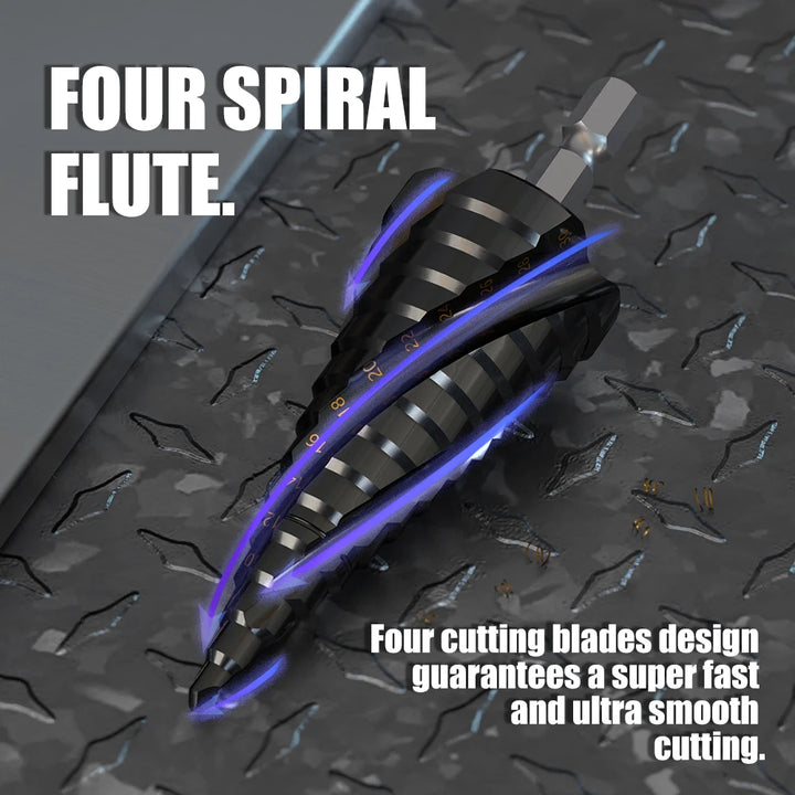 M35 Cobalt 4-Flute Step Drill Bit | High-Speed Steel Hole Cutter