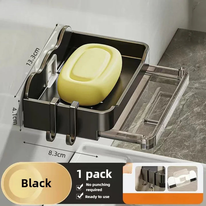 Bathroom Soap Holder - Wall Mounted Double Drainage Dish