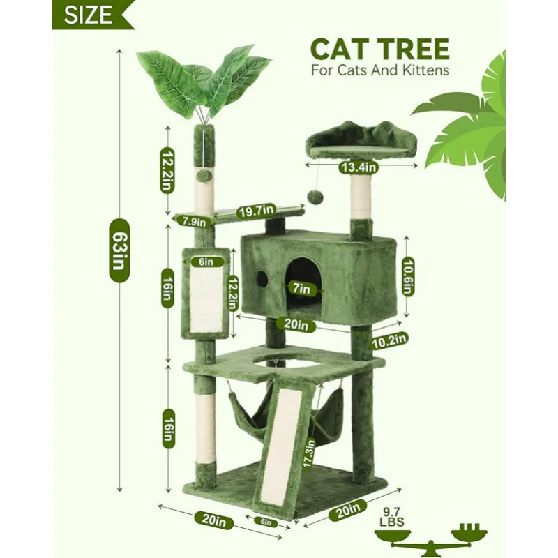 HOOPET Indoor Cat Tree Tower With Scratching Board
