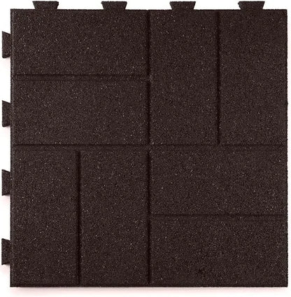 Brick Rubber Interlocking Tiles,16 X 16, Easy Install for Indoor and Outdoor