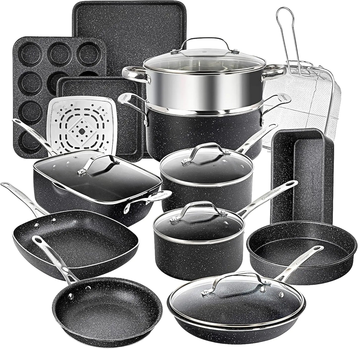 20 Pc Pots and Pans Set Non Stick Cookware