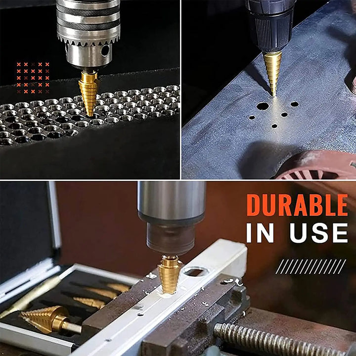 6Pcs Step Drill Bit Set | Titanium HSS Metal Hole Cutter