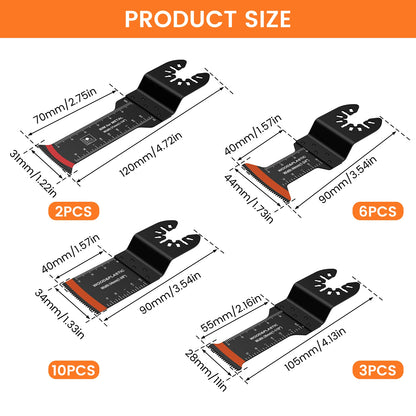 21Pcs Oscillating Saw Blades