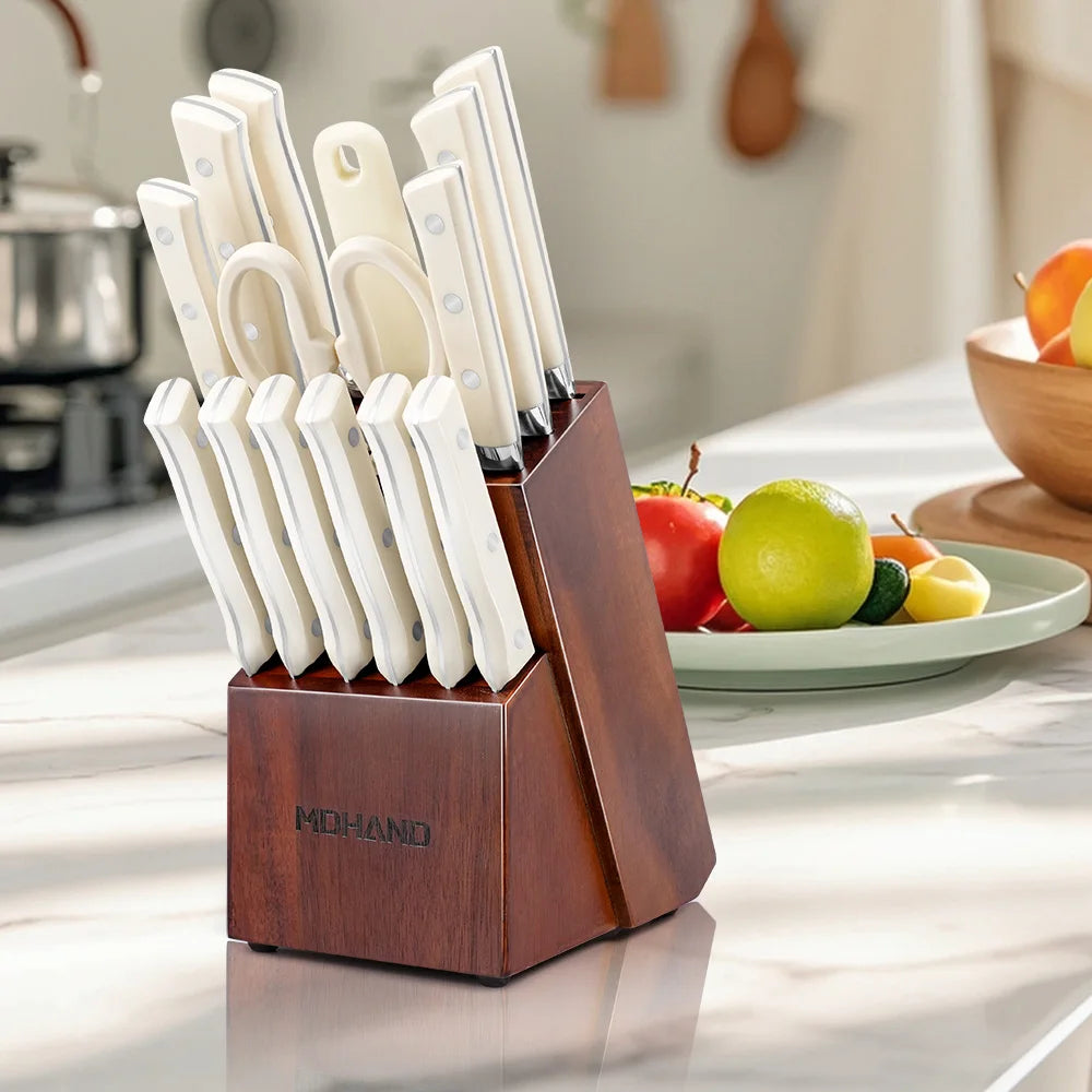 14Pcs Cutlery Kitchen Knife Block Set