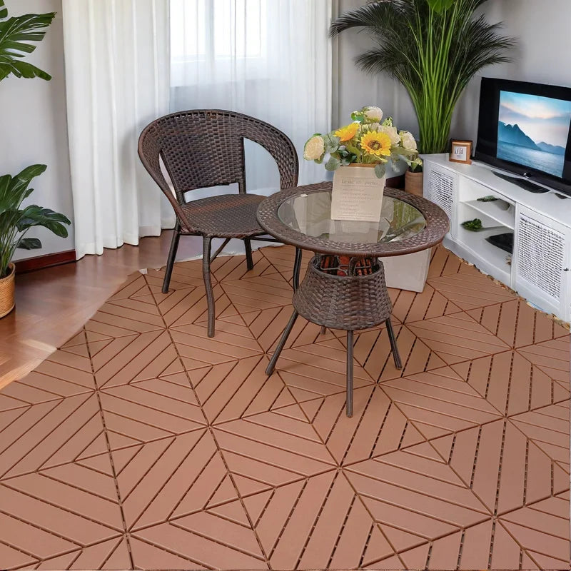 27 Pack Interlocking Patio Deck Tiles- 12x12 Inch, Easy Install