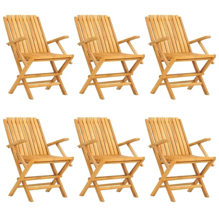 Natural Teak Solid Wood Garden Dining Set - 7-Piece Outdoor