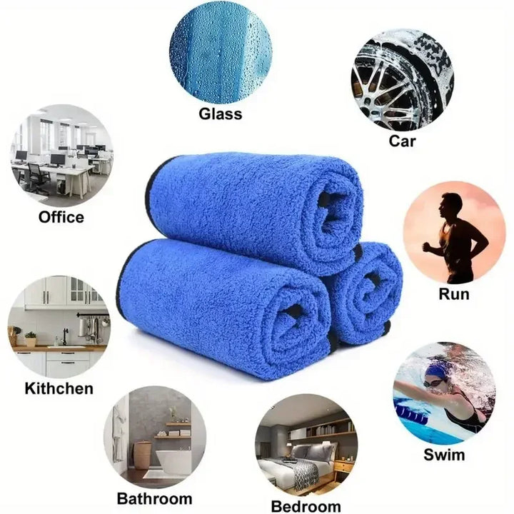 4pcs Microfiber Car Washing Towel - Soft & Quick Drying