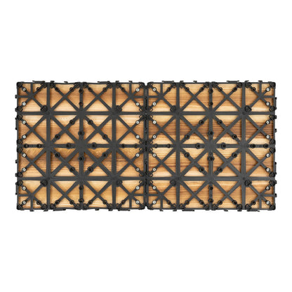 36 pcs 12" x 12" Hardwood Interlocking Wooden Flooring Tiles