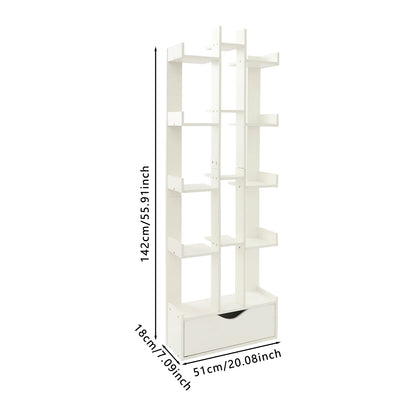 15-Compartment Bookcase with Cabinet - Modern Floor Standing