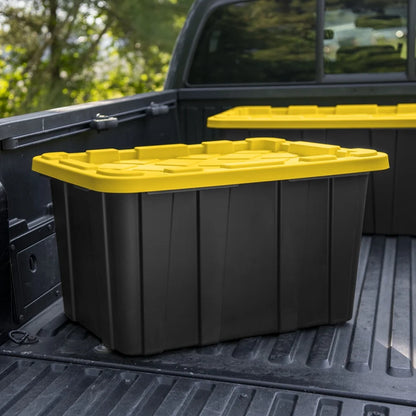 27 Gallon Heavy Duty Storage Bin, Snap On Lid, Stackable