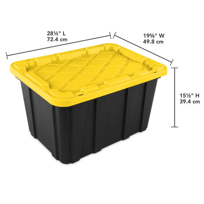 27 Gallon Heavy Duty Storage Bin, Snap On Lid, Stackable