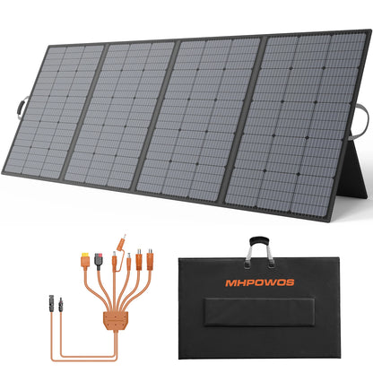 MHPOWOS 400W Portable Solar Panel, Lightweight Foldable Solar Panels with an Adjustable Kickstand