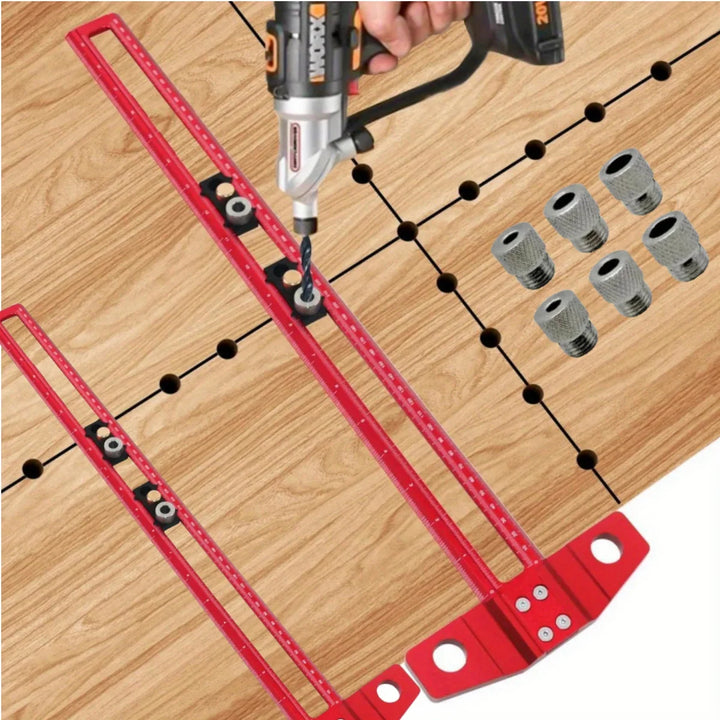2 in 1 Drilling Positioning Scoring Ruler - Woodworking T-Rule