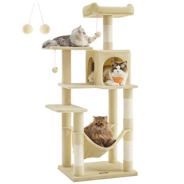 Feandrea Cat Tree 56.3-Inch - Multi-Level Cat Tower Condo