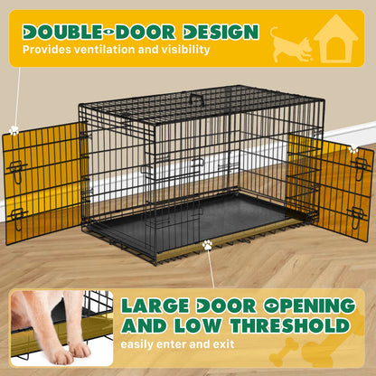 Double Door Folding Metal Wire Dog Cage