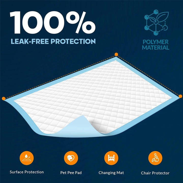 Disposable Absorbent Dog Training Pads - 100pk 6-Layer Protection
