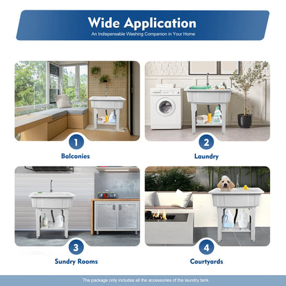Multifunctional Laundry Sink: Durable PP Material