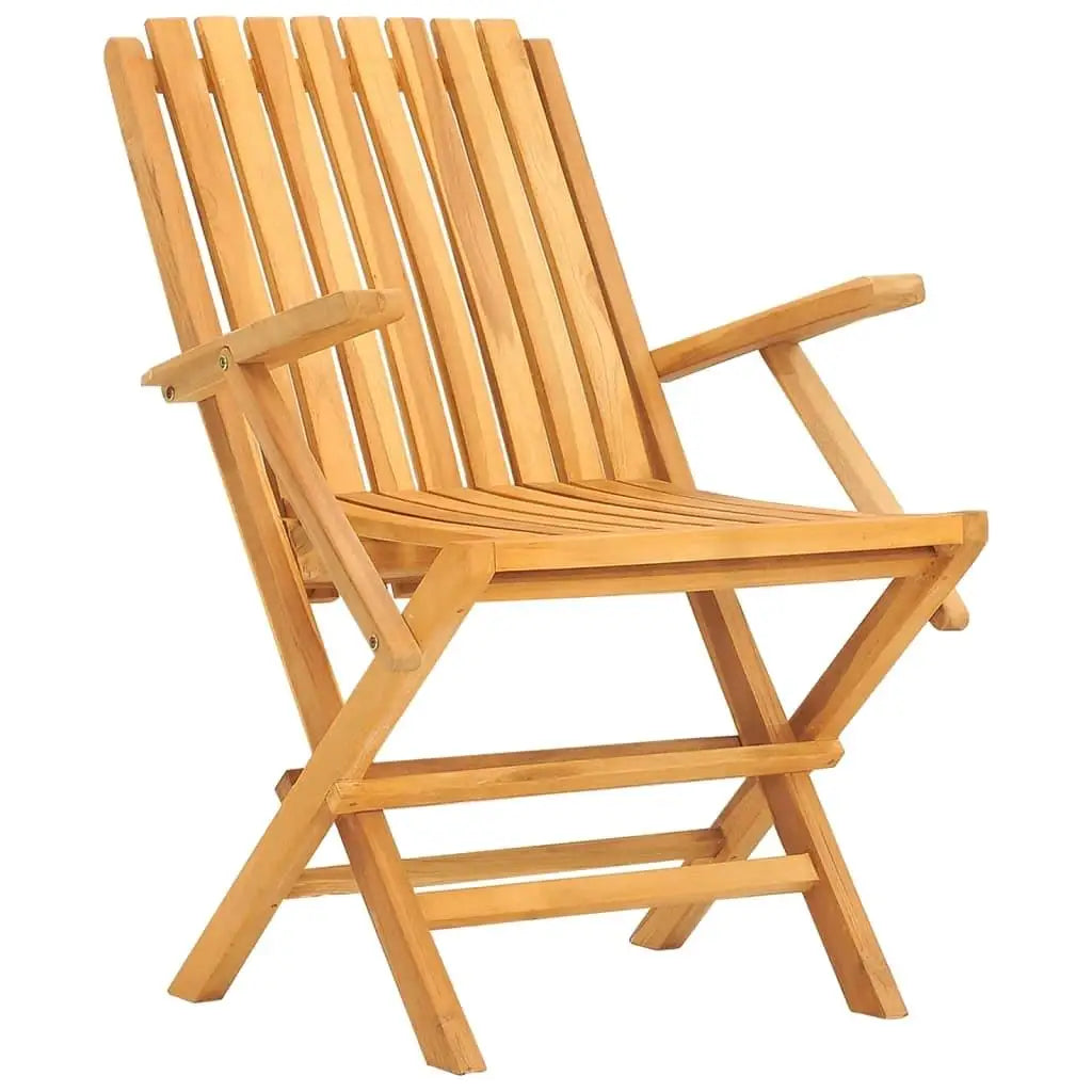 Natural Teak Solid Wood Medium Foldable Garden Dining Set Outdoor Furniture Compact Design