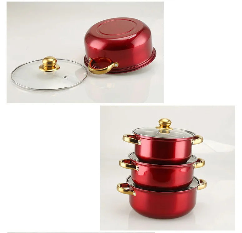 12PCS Stainless Steel Colored Cookware Set Non-stick