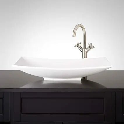 Violette 26" Resin Vessel Bathroom Sink - White