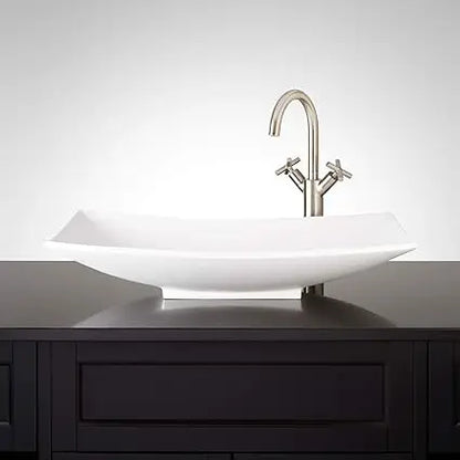 Violette 26" Resin Vessel Bathroom Sink - White