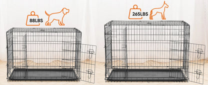 Double Door Folding Metal Wire Dog Cage