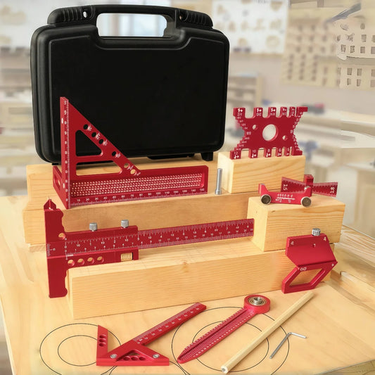 Aluminum Alloy Woodworking Measuring Ruler Kit with Box