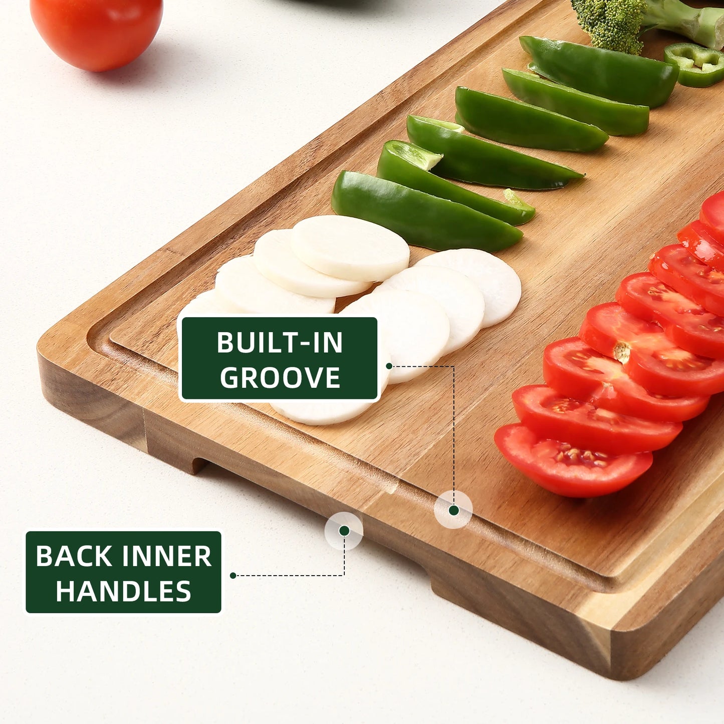 18" x 12" Large Acacia Cutting Boards, Wooden Chopping Board