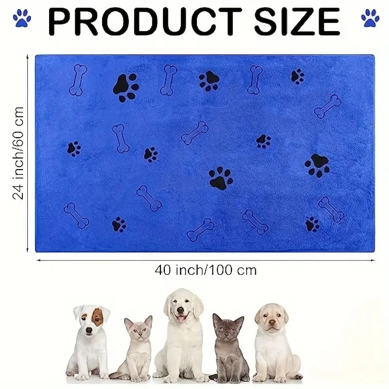 2pcs Soft Microfiber Dog Towels - Quick Dry, Absorbent Pet Bath & Grooming Towels