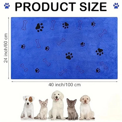 2pcs Soft Microfiber Dog Towels - Quick Dry, Absorbent Pet Bath & Grooming Towels