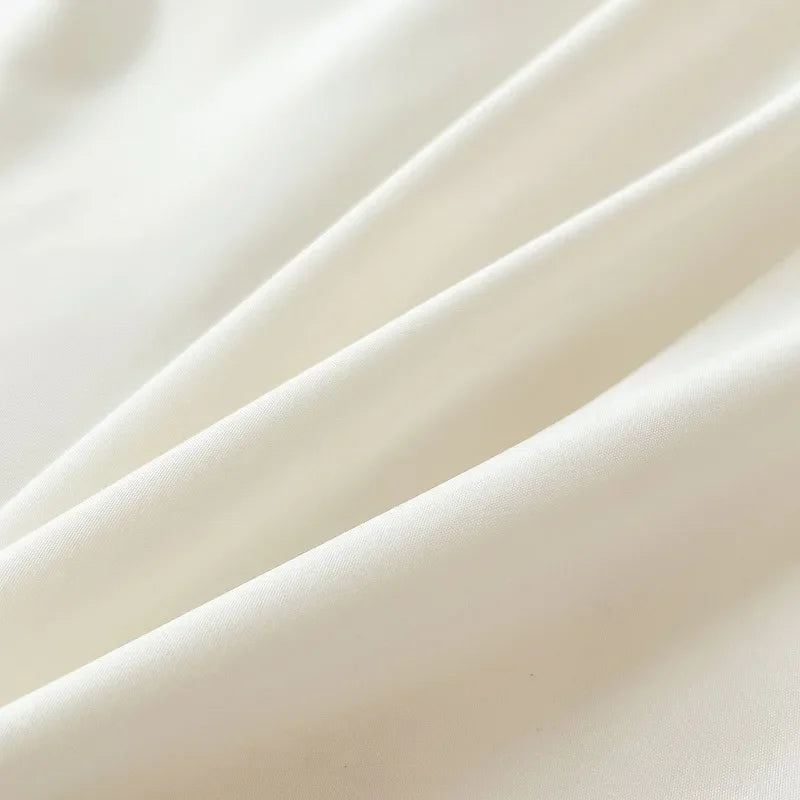 2-side Solid Color Brush Fabric Bed Set