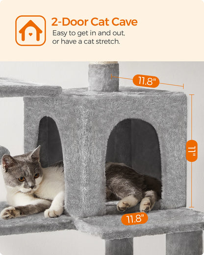 Feandrea Cat Tree, 56.3-Inch Cat Tower for Indoor Cats
