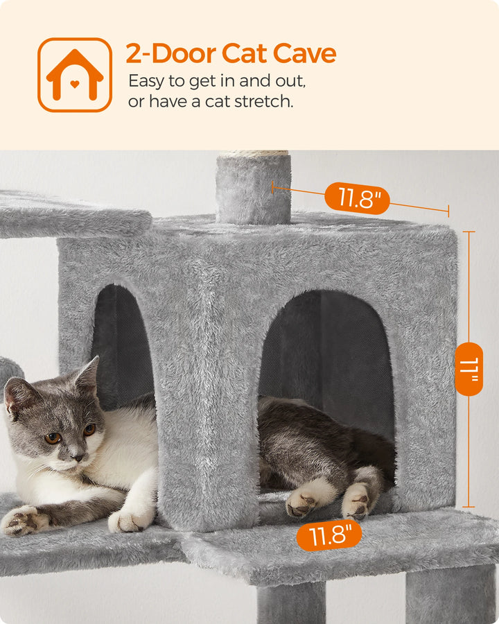 Feandrea Cat Tree 56.3-Inch - Multi-Level Cat Tower Condo