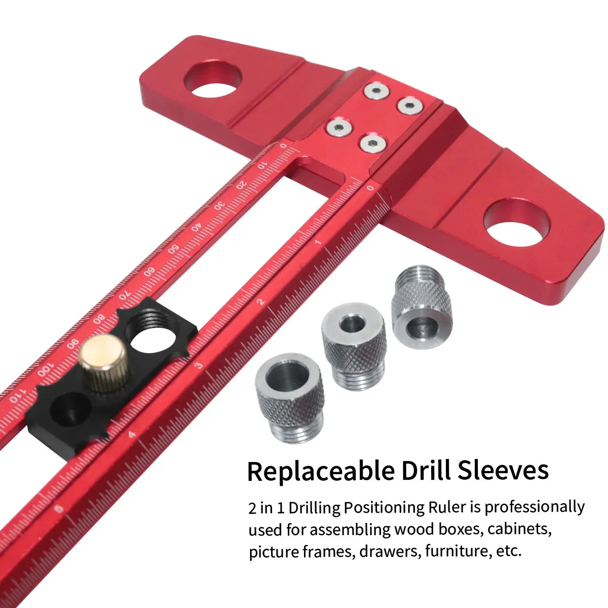 2 in 1 Drilling Positioning Scoring Ruler - Woodworking T-Rule