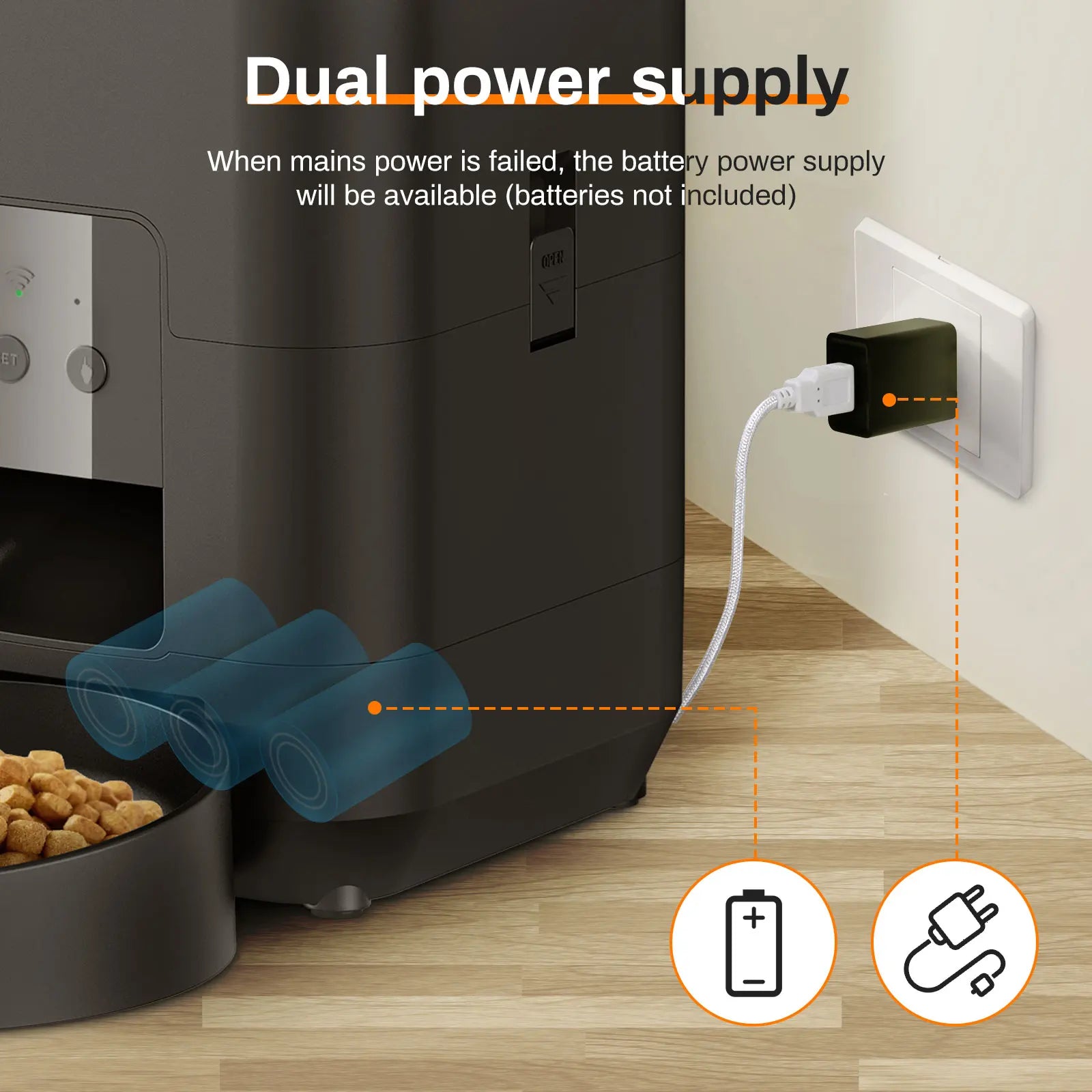 Automatic Smart Pet Feeder - Timed Cat & Dog Food Dispenser