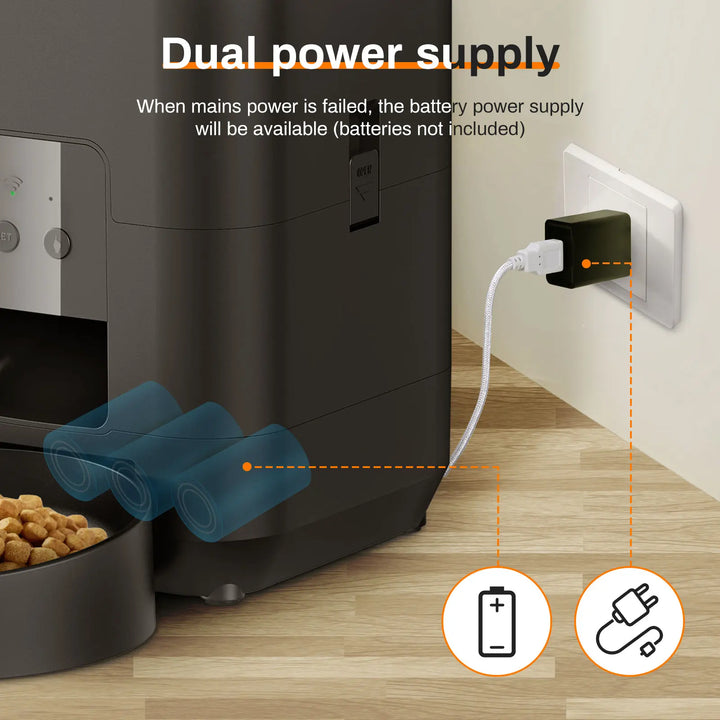 Automatic Smart Pet Feeder - Timed Cat & Dog Food Dispenser
