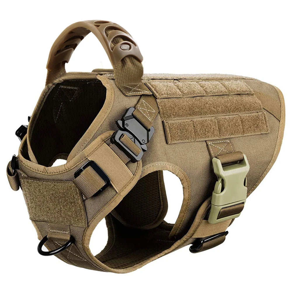 Large Dog Harness And Leash Set - Heavy Duty Tactical Vest