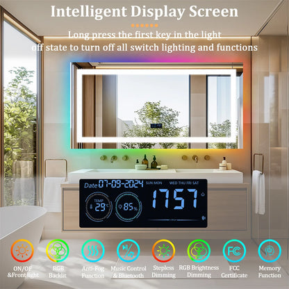 LUVODI Smart Bluetooth Bathroom Mirror LED Lighted Touch Screen