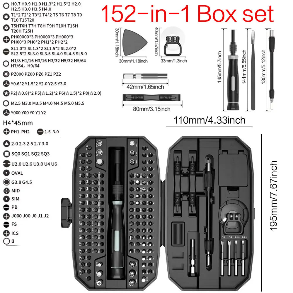 Precision Screwdriver Set Laptop Tool Kit - 152 in 1 Repair Kit