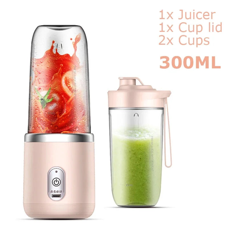 Portable Mixer with 6 Blades Juicer Cup Set