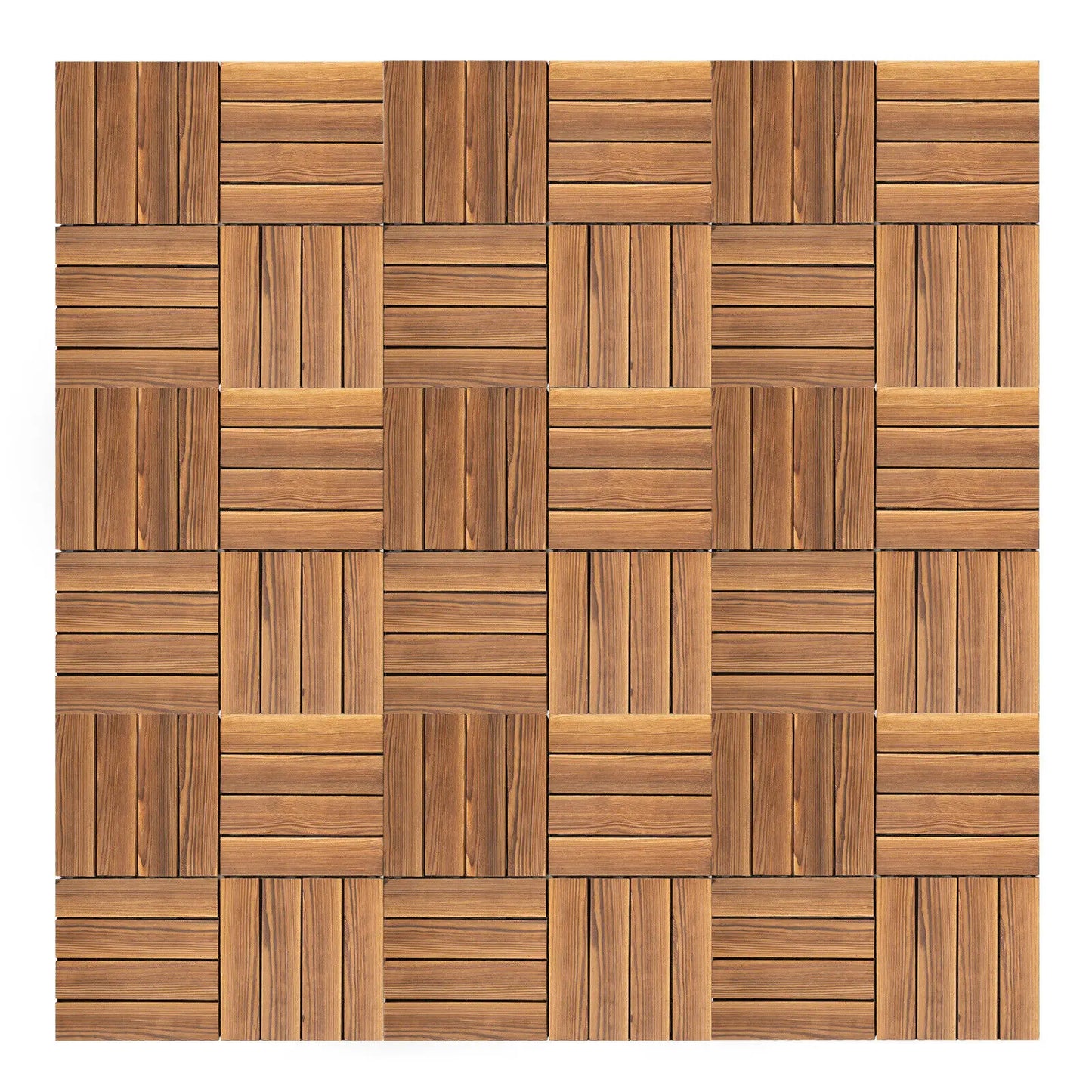 36 pcs 12" x 12" Hardwood Interlocking Wooden Flooring Tiles