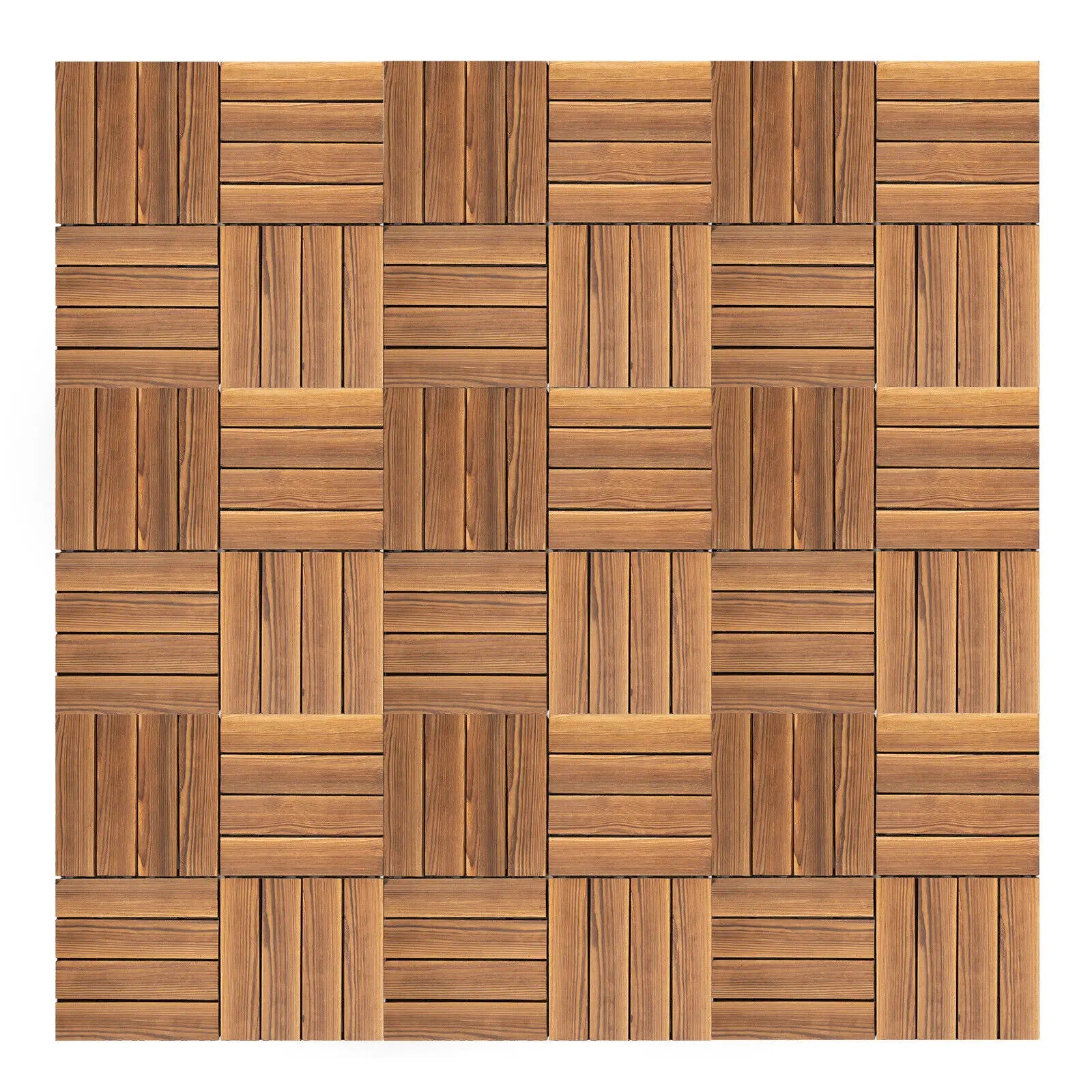 36 pcs 12" x 12" Hardwood Interlocking Wooden Flooring Tiles