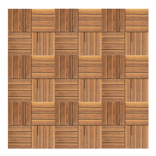 36 pcs 12" x 12" Hardwood Interlocking Wooden Flooring Tiles