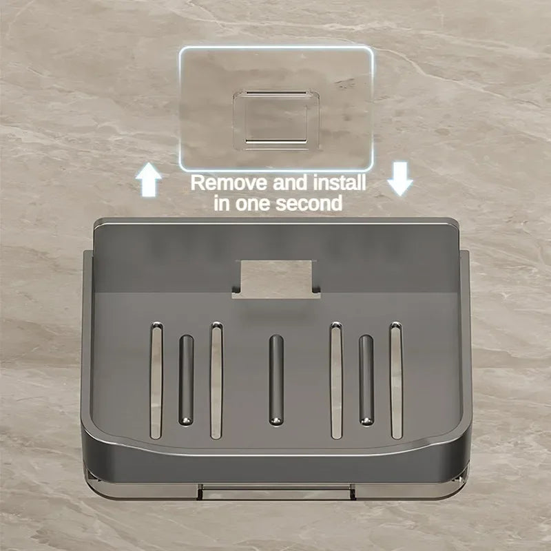 Bathroom Soap Holder - Wall Mounted Double Drainage Dish
