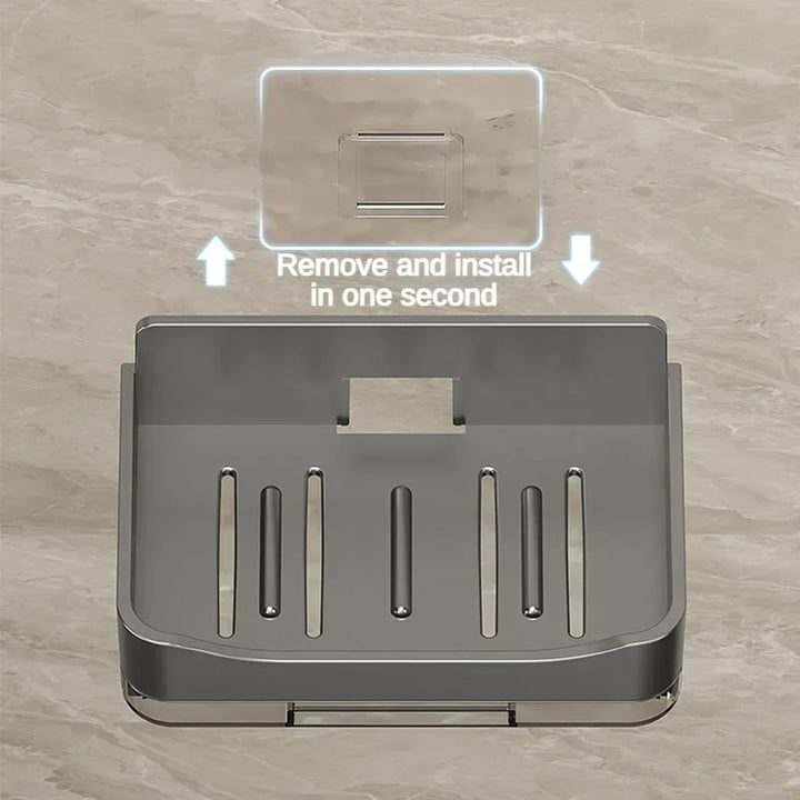 Bathroom Soap Holder - Wall Mounted Double Drainage Dish