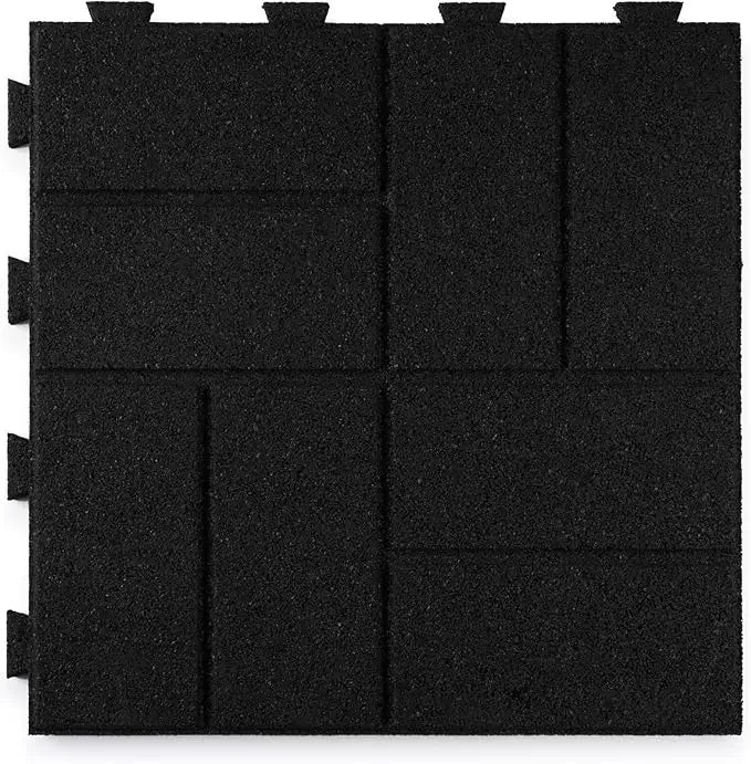 Brick Rubber Interlocking Tiles,16 X 16, Easy Install for Indoor and Outdoor